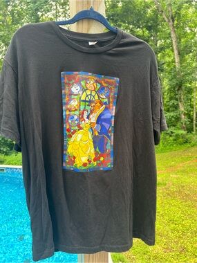 Beauty and the Beast Black Short Sleeve Graphic Tee